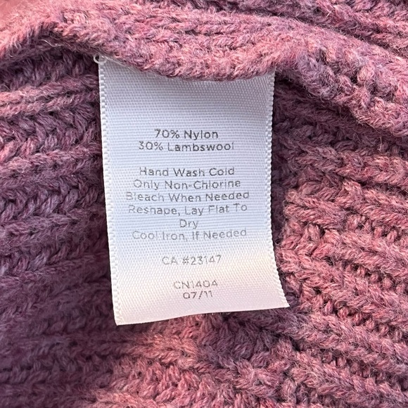 Talbots mauve purple wool blend open long cardigan sweater shawl collar Sz LG - Picture 6 of 6